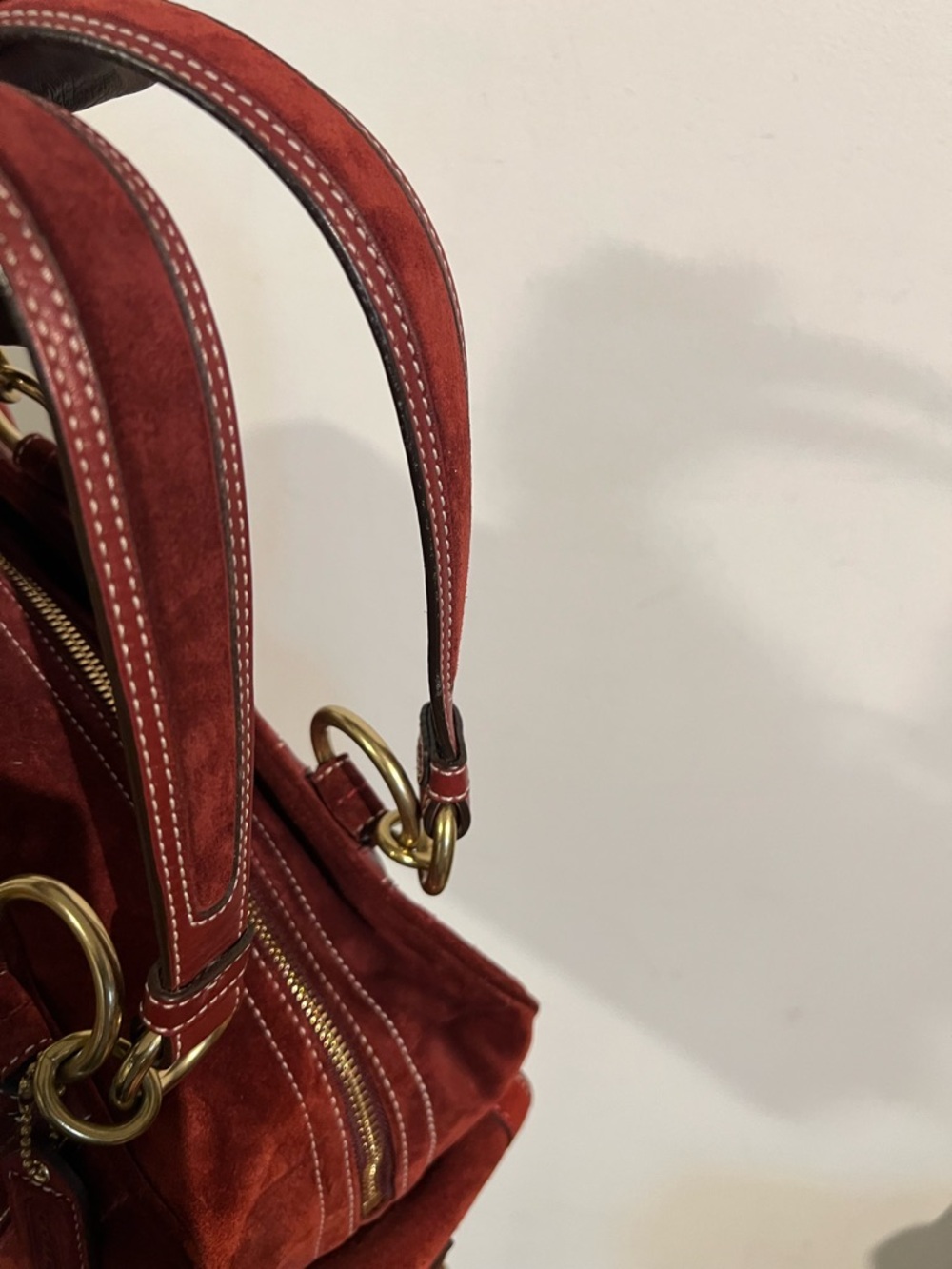 Coach Mia Suede in Deep red shoulder bag - Picture 10 of 16